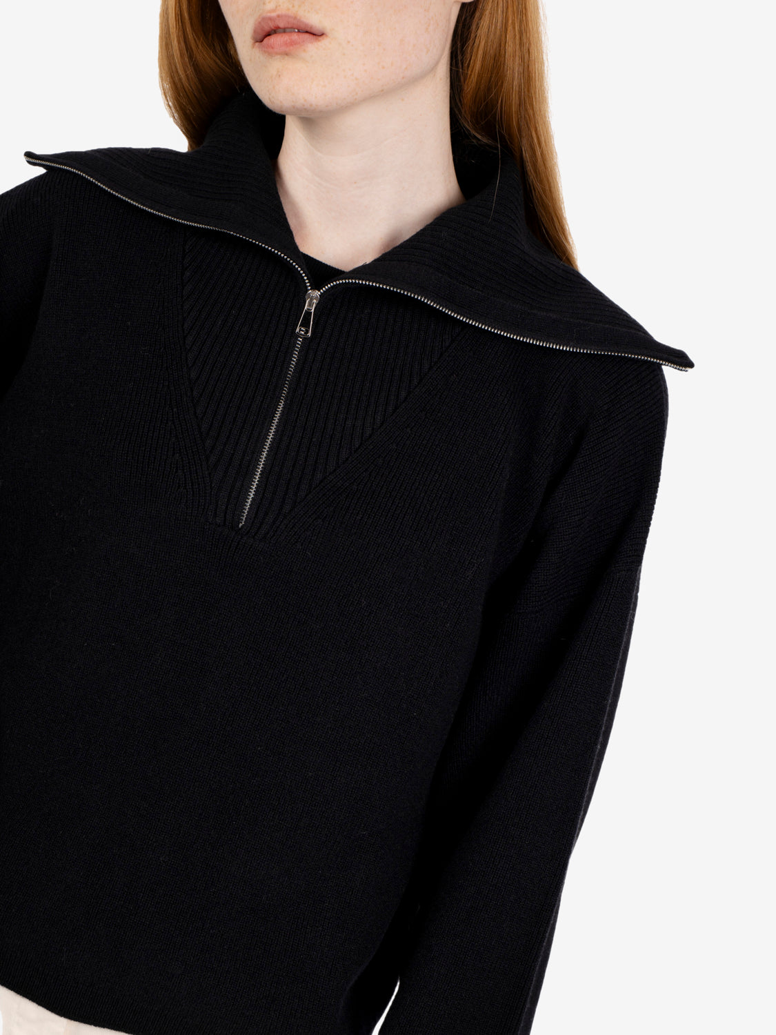 Maglione con zip nero