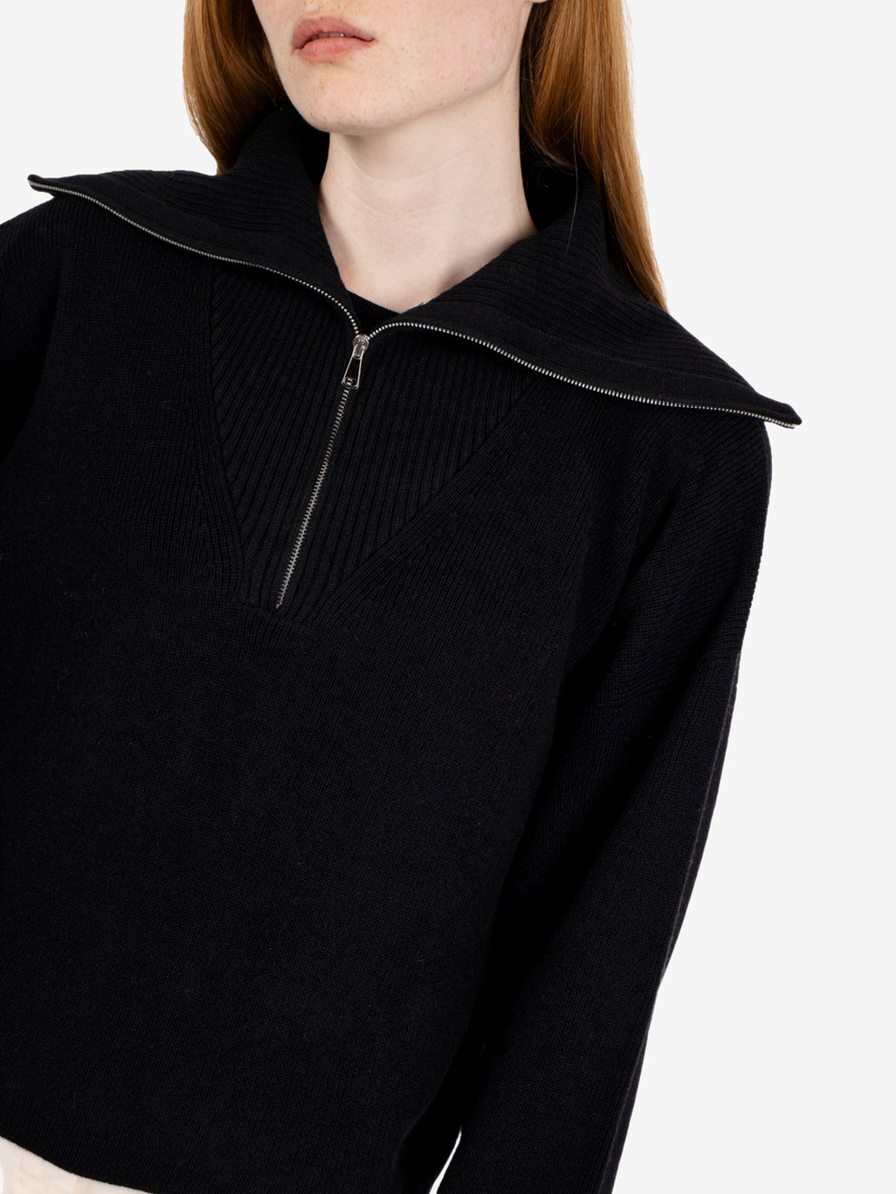 Maglione con zip nero