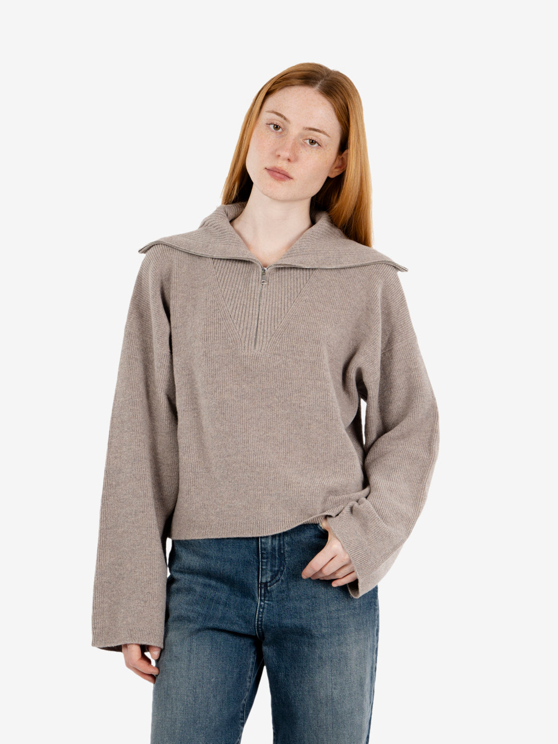 Oyster quarter-zip sweater