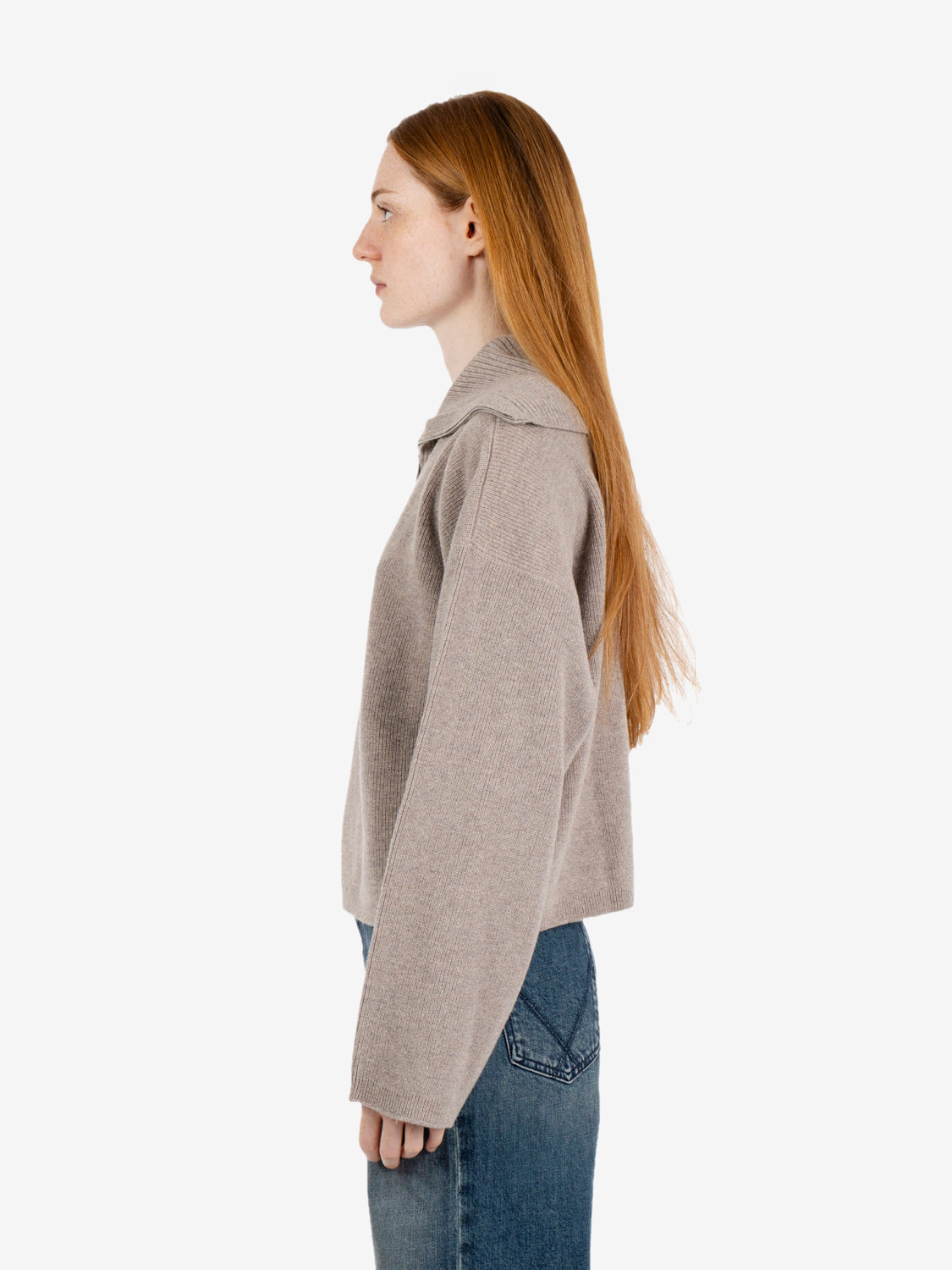 Oyster quarter-zip sweater