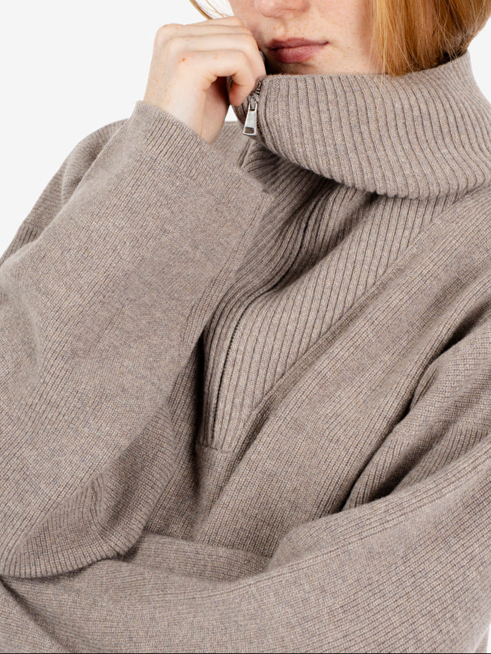Oyster quarter-zip sweater