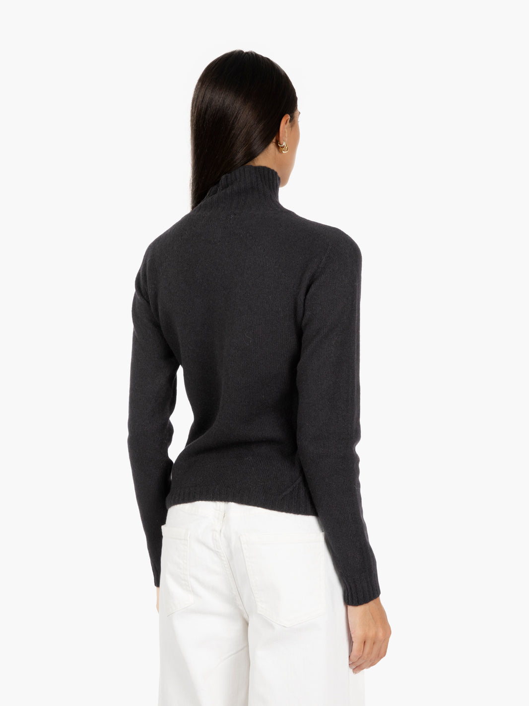 Black high-neck crop sweater