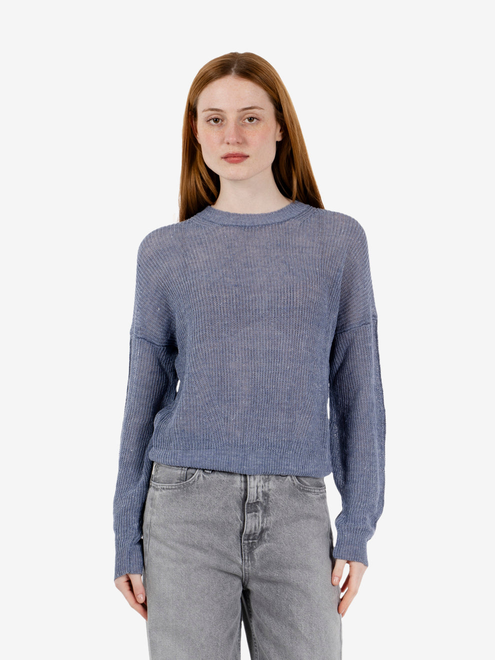 Maglione girocollo avio