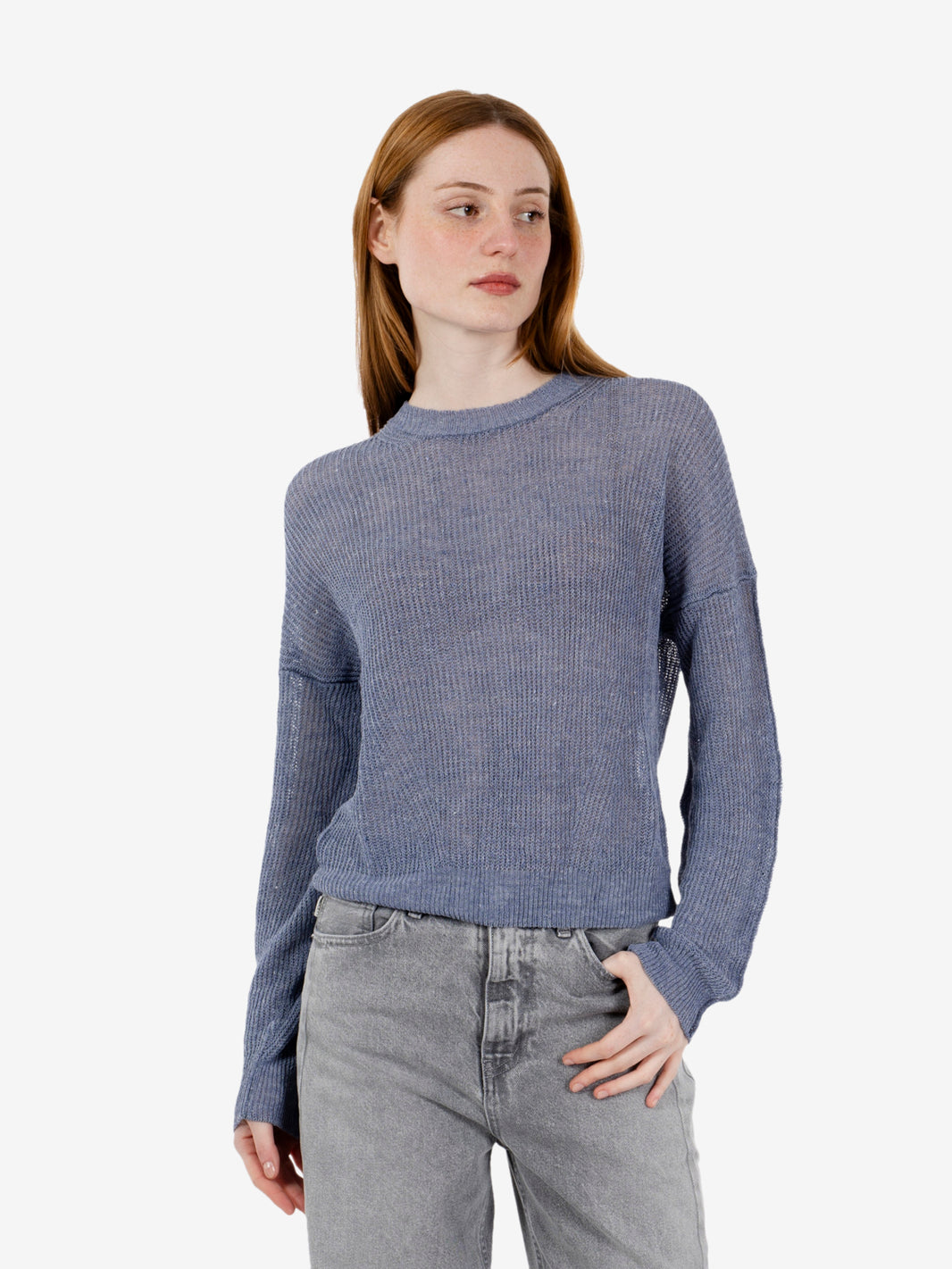 Maglione girocollo avio