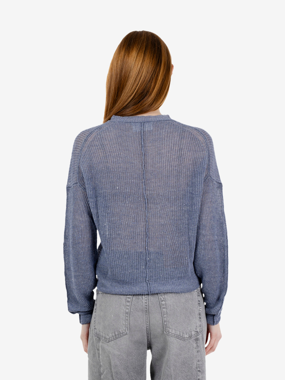Maglione girocollo avio