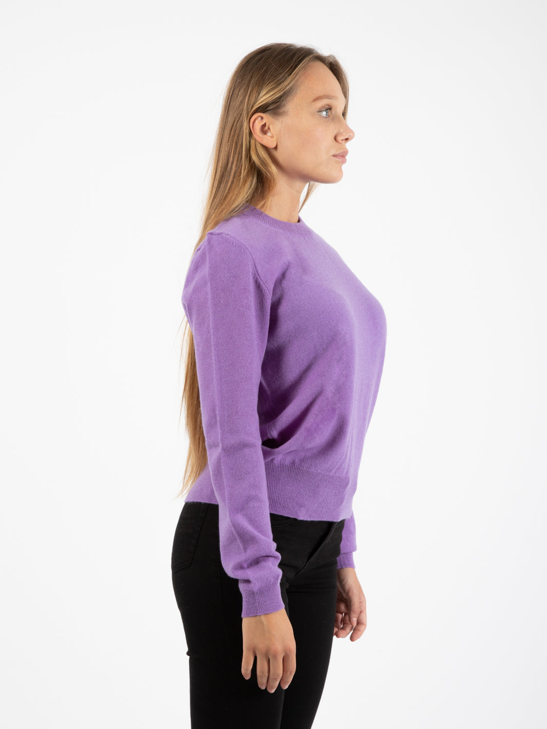 Lavender Button Up Crewneck Sweater