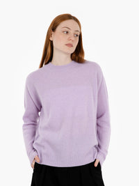 Maglione girocollo in lana e cashmere glicine