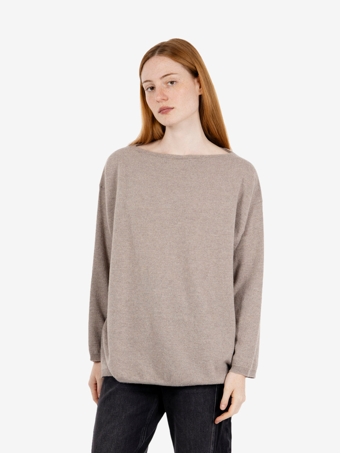 Oversized oyster wool sweater