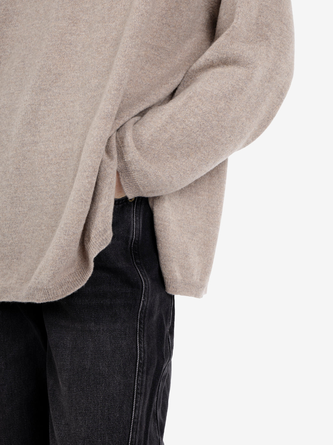 Oversized oyster wool sweater