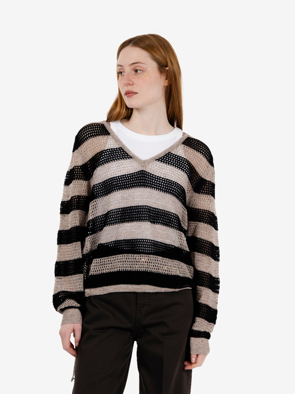 Openwork rope / black sweater