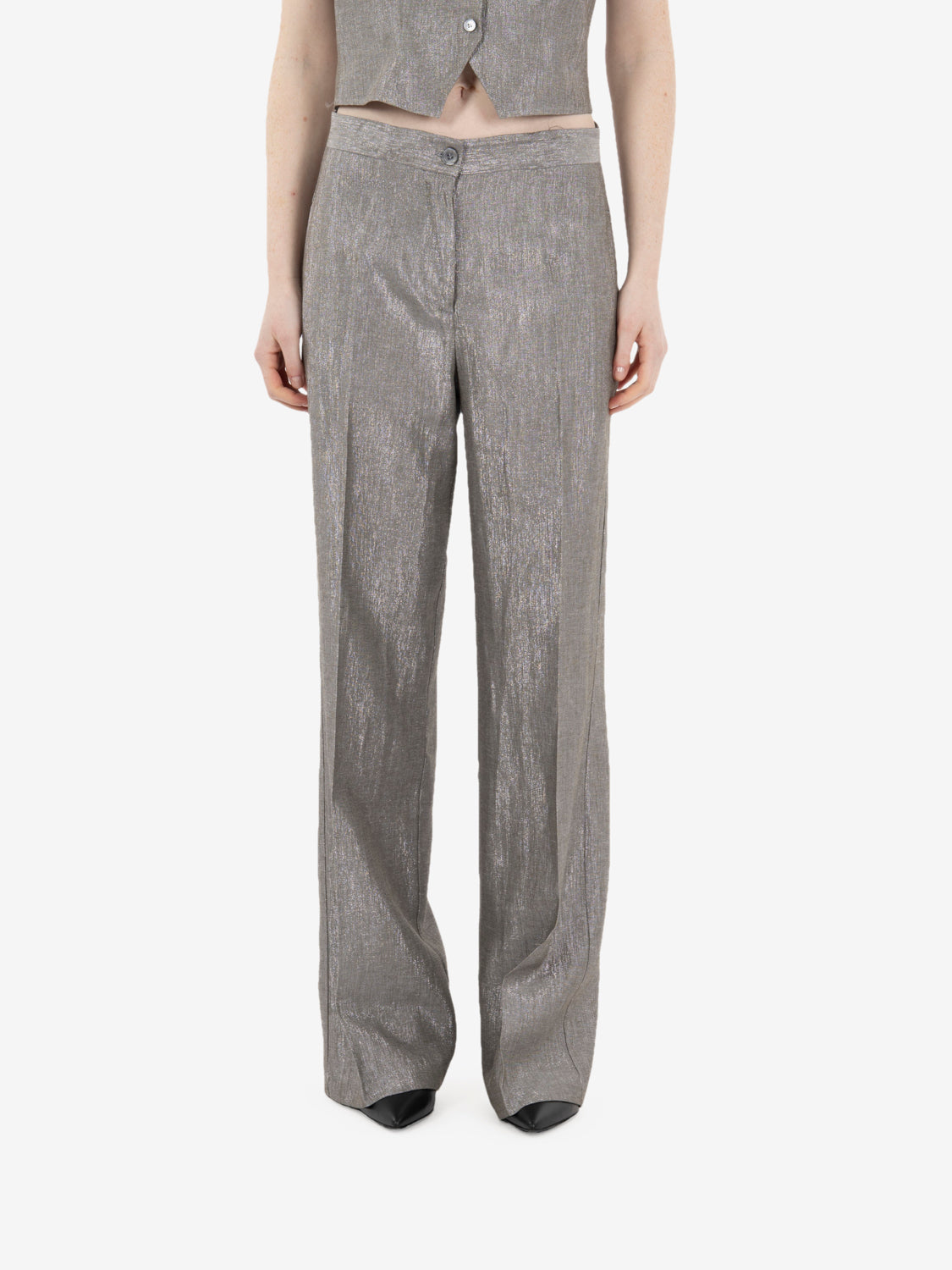 Silver palazzo trousers