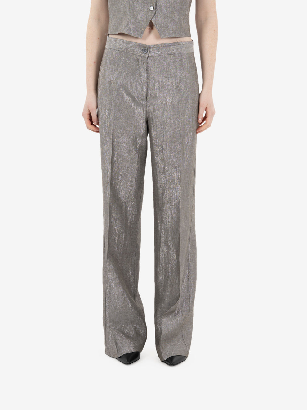 Silver palazzo trousers