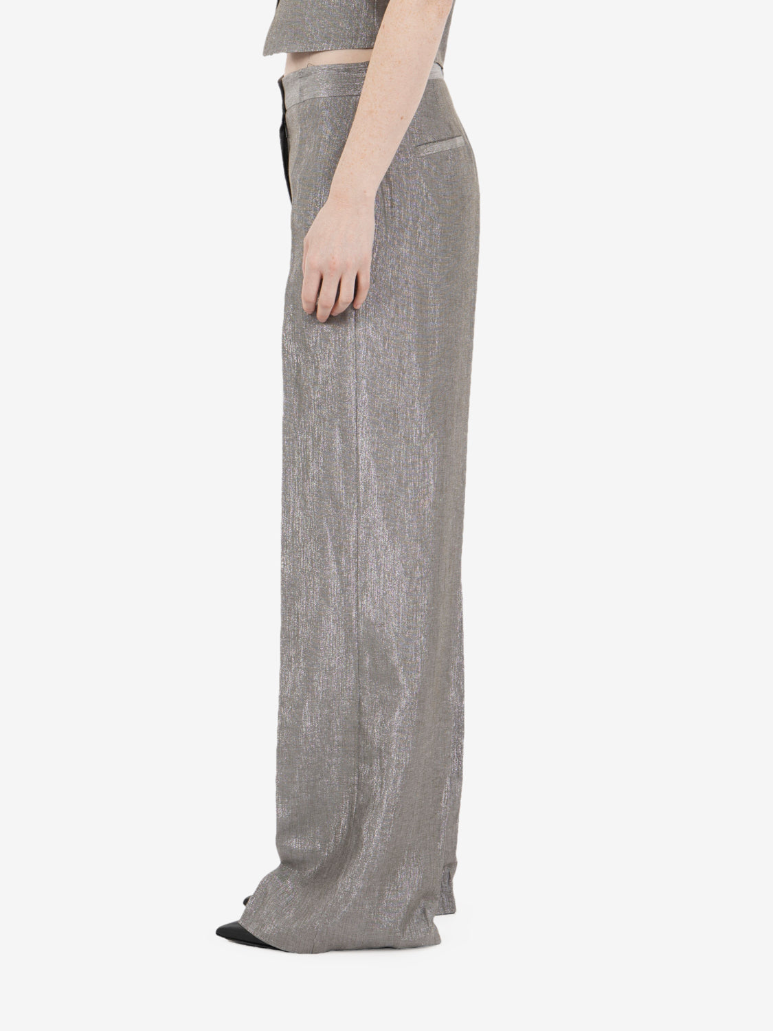 Silver palazzo trousers