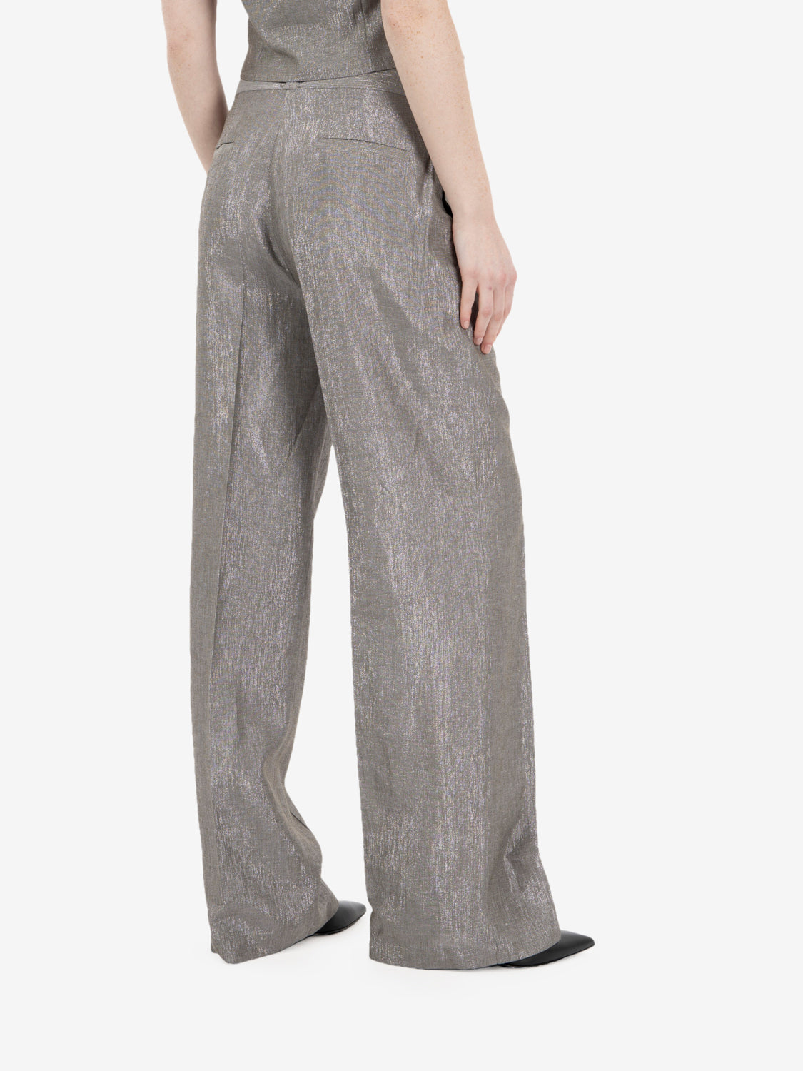 Silver palazzo trousers