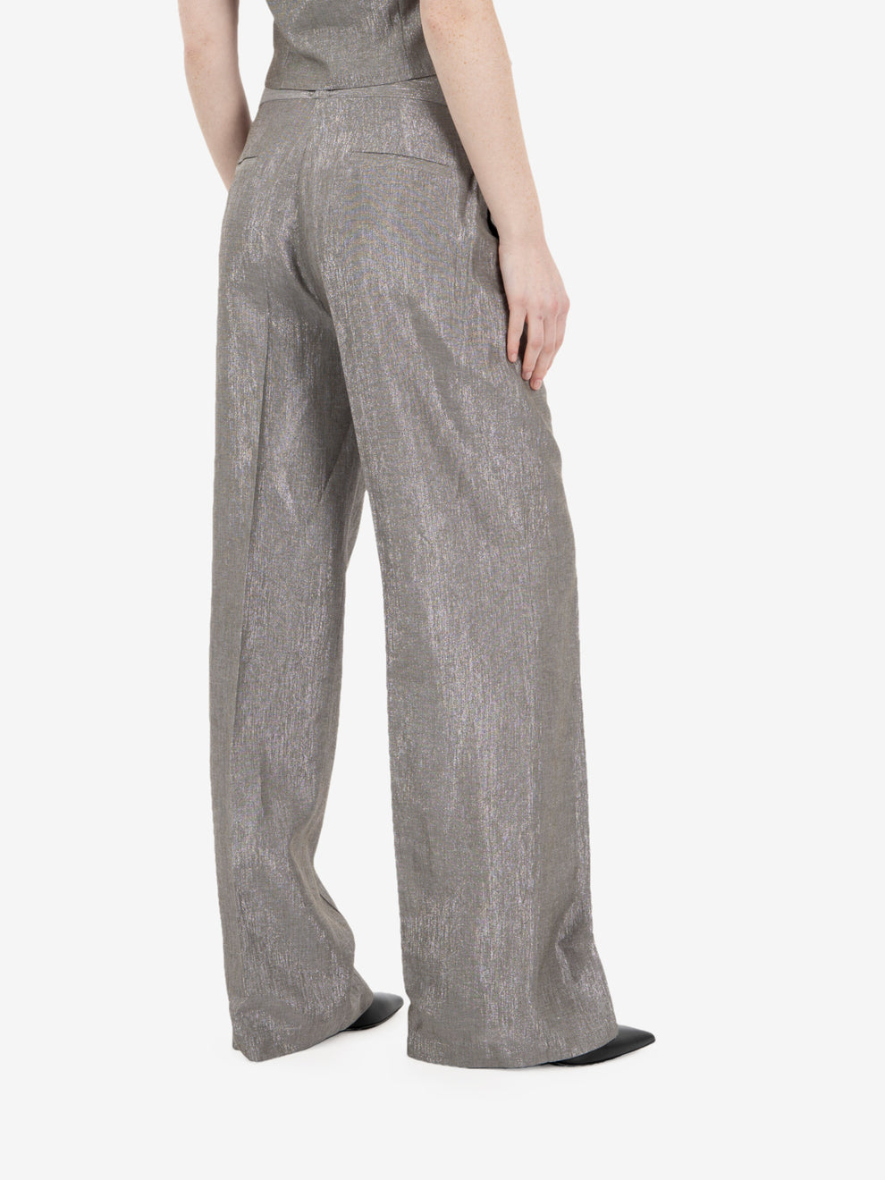 Silver palazzo trousers