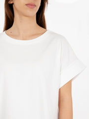SOLO TRE - T-shirt basic con risvolto bianco