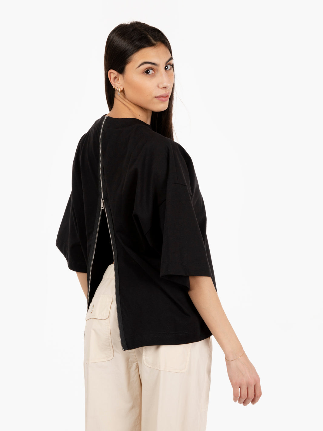 Black Back Zip T-Shirt