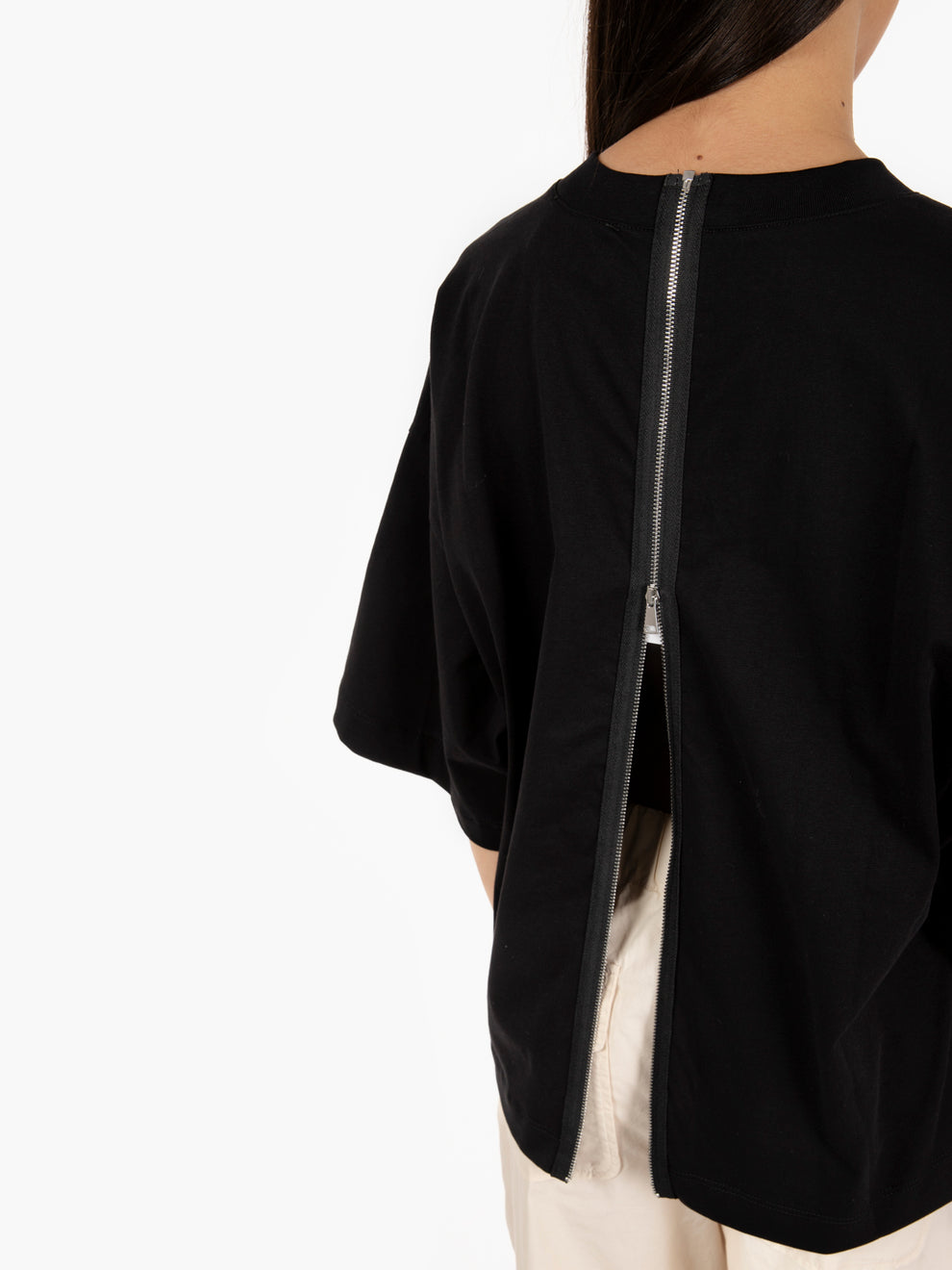 Black Back Zip T-Shirt
