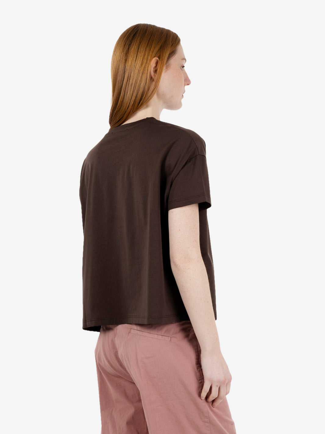 Dark brown crew neck T-shirt
