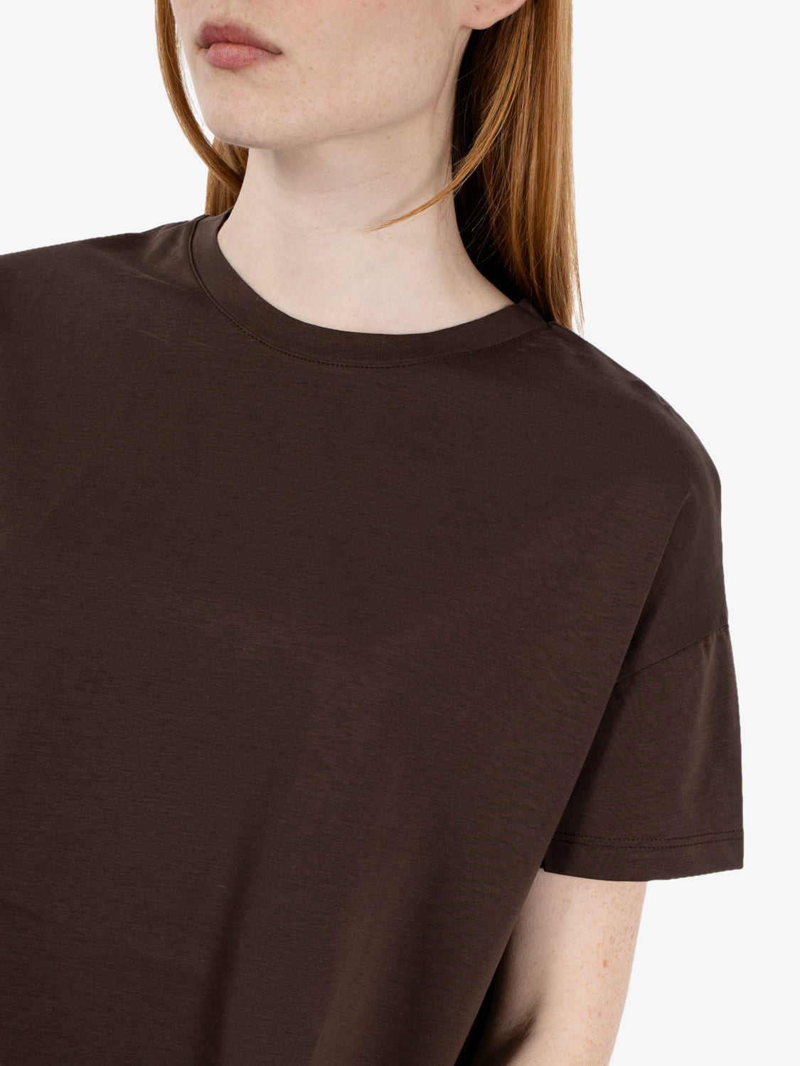 Dark brown crew neck T-shirt