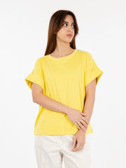 SOLO TRE - T-shirt in cotone con maniche ampie sole