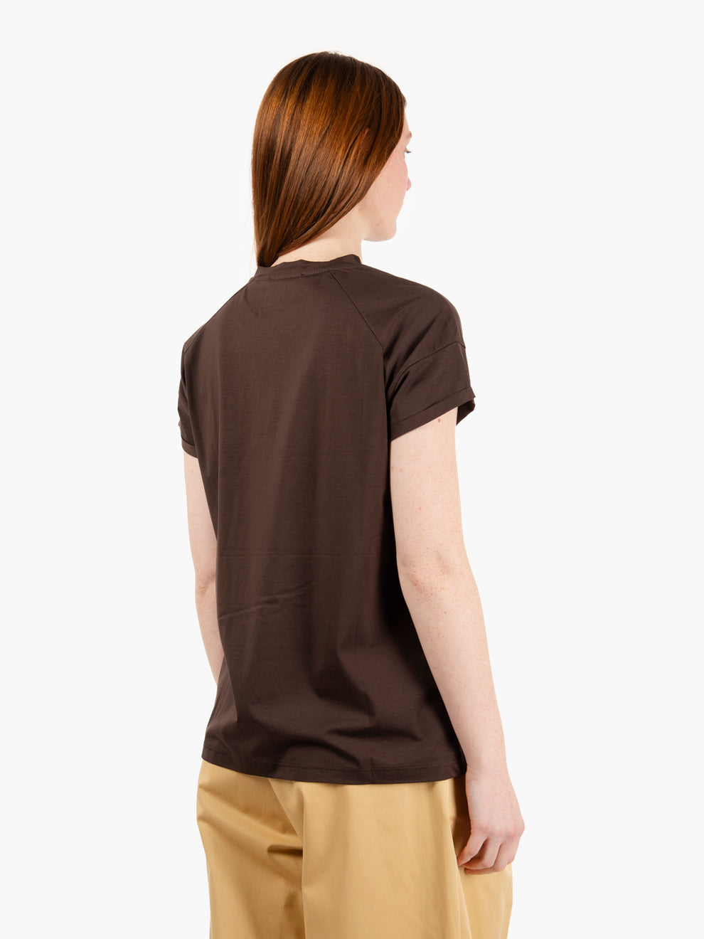 Oversized Crew Neck Coffee T-Shirt
