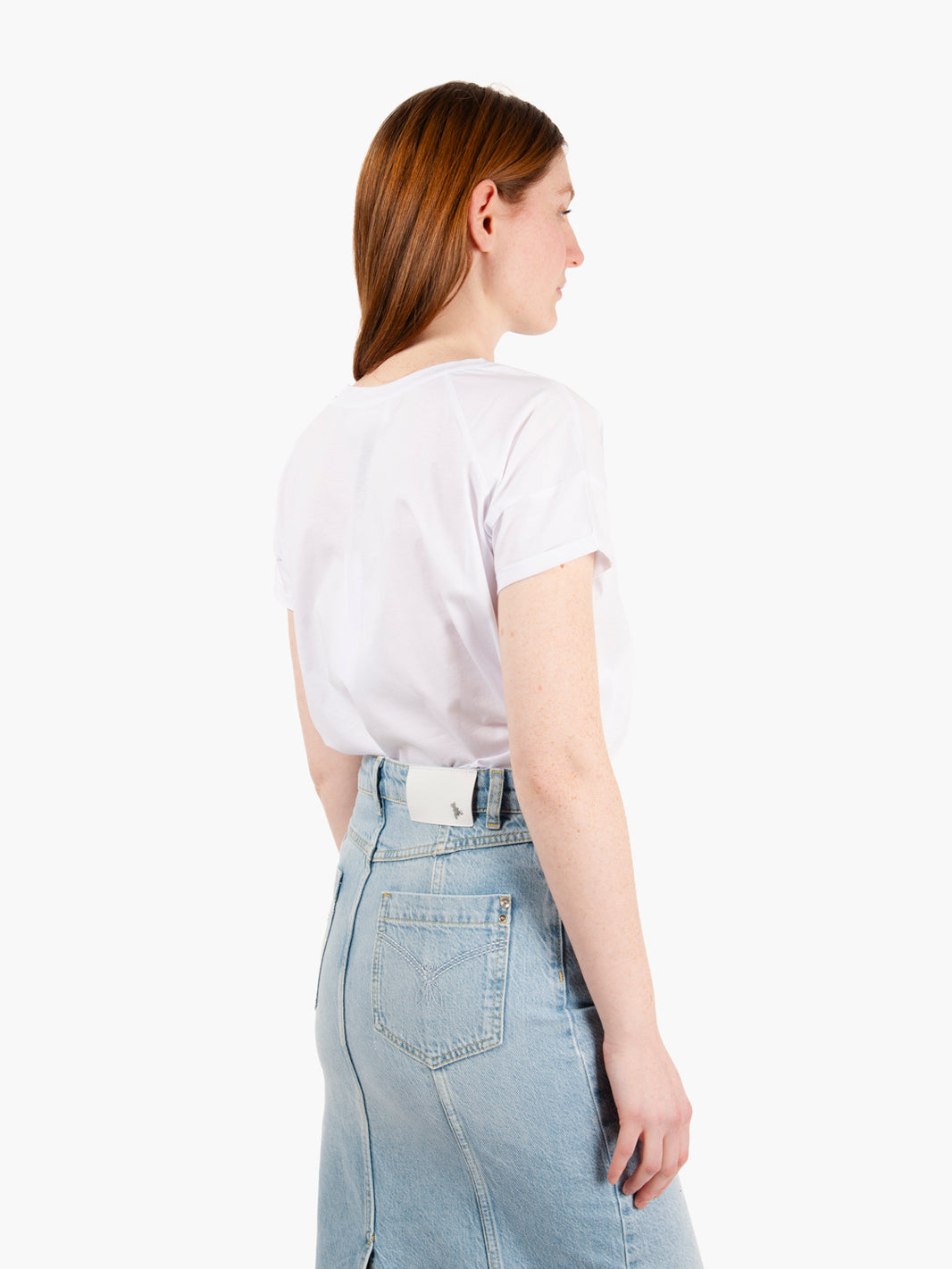 T-shirt oversize scollo a V bianco