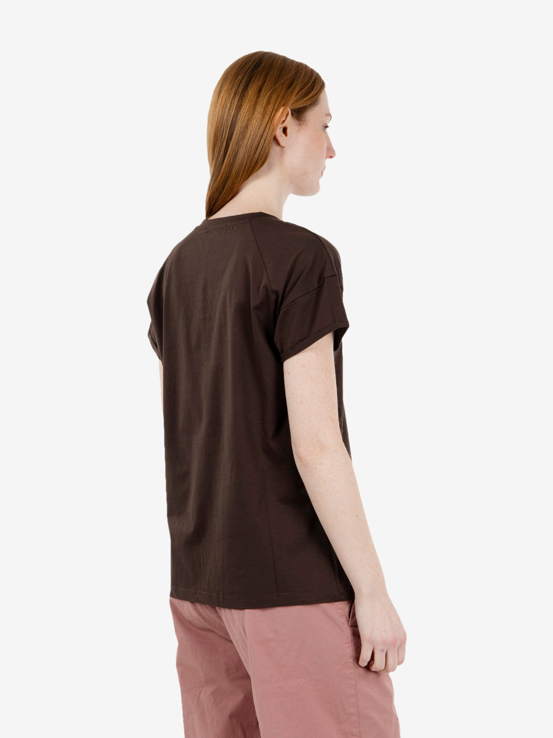 Dark brown V-neck T-shirt