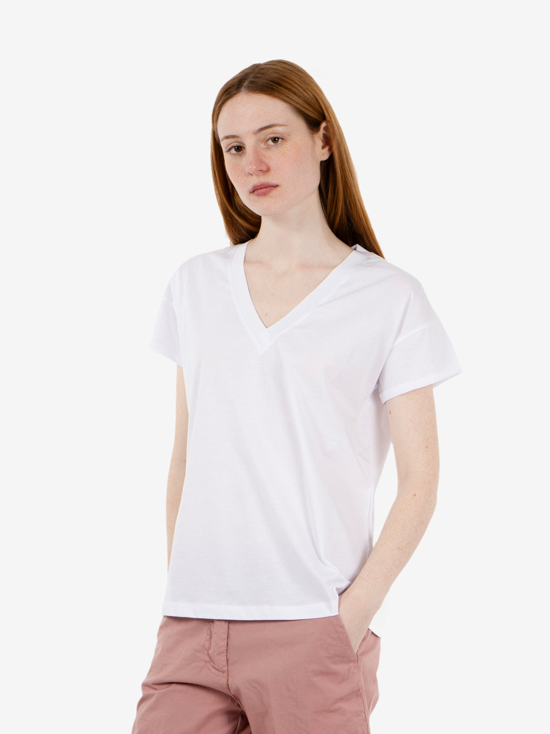 Natural V-neck t-shirt