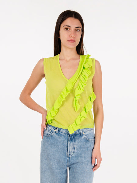 Top con volant lime