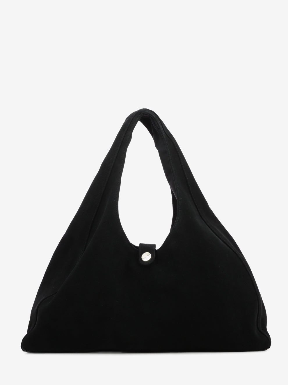 Large black suede hobo bag