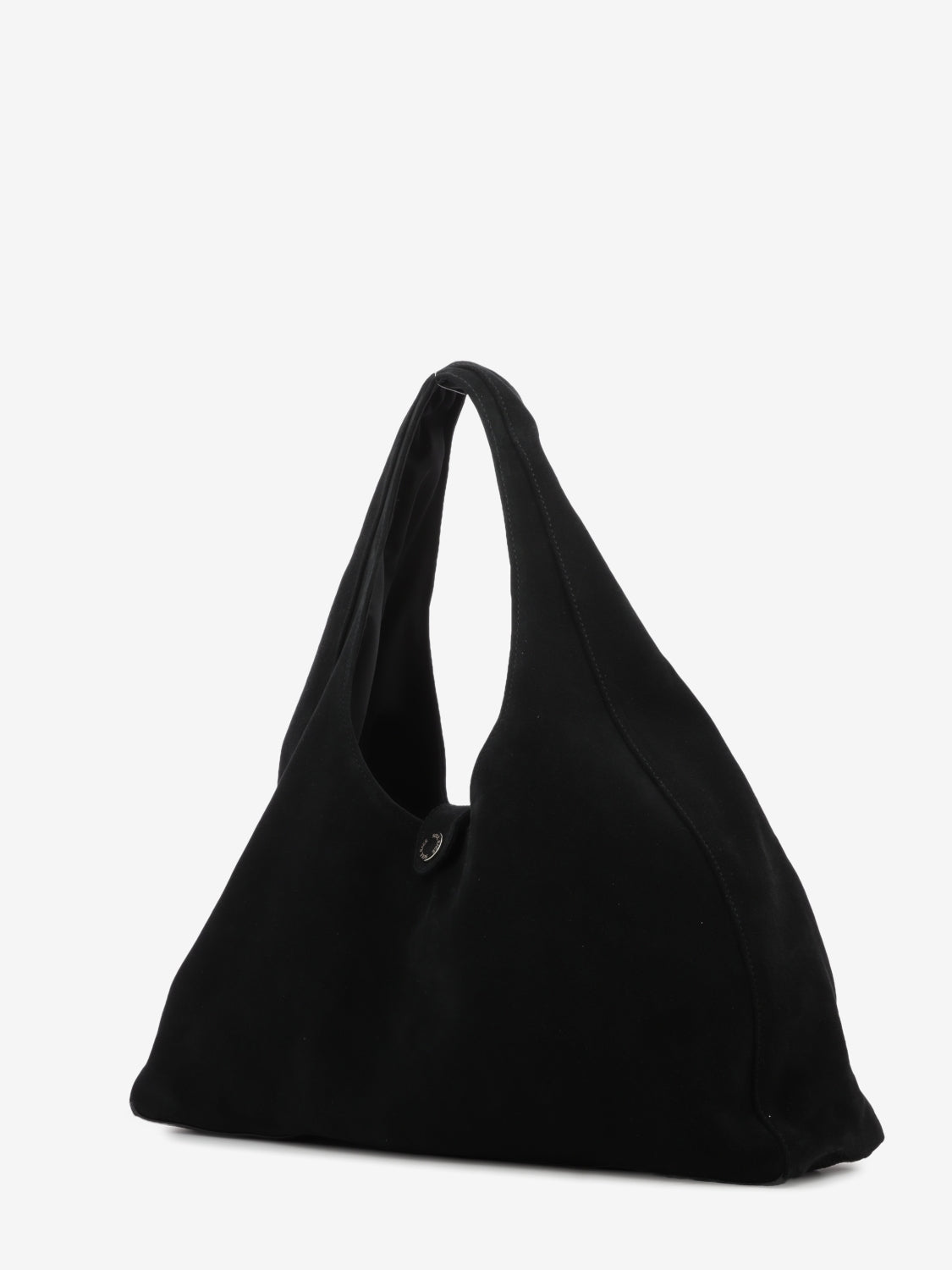 Large black suede hobo bag