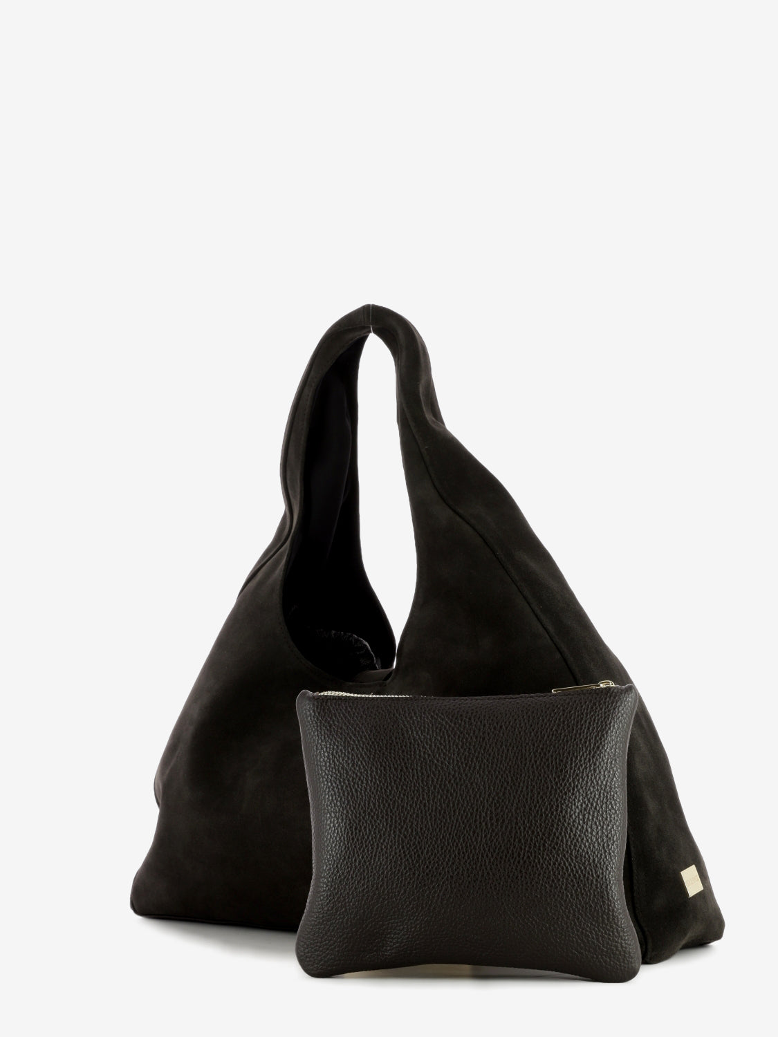 Borsa hobo in suede marrone