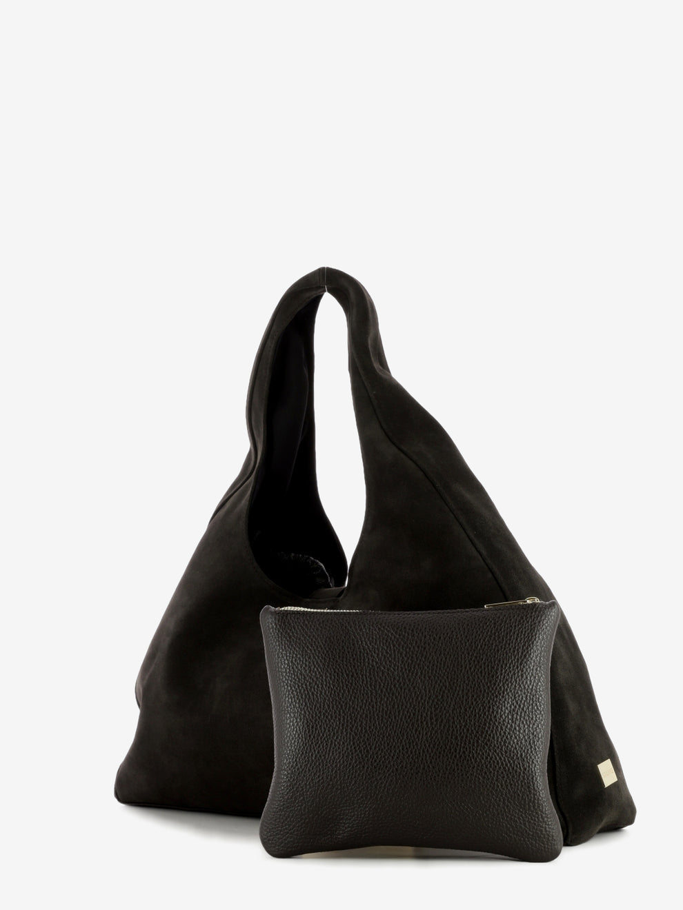 Borsa hobo in suede marrone