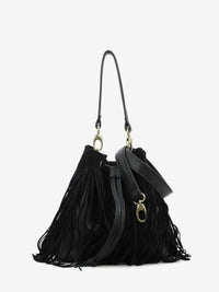 Borsa secchiello Asuka con frange nera