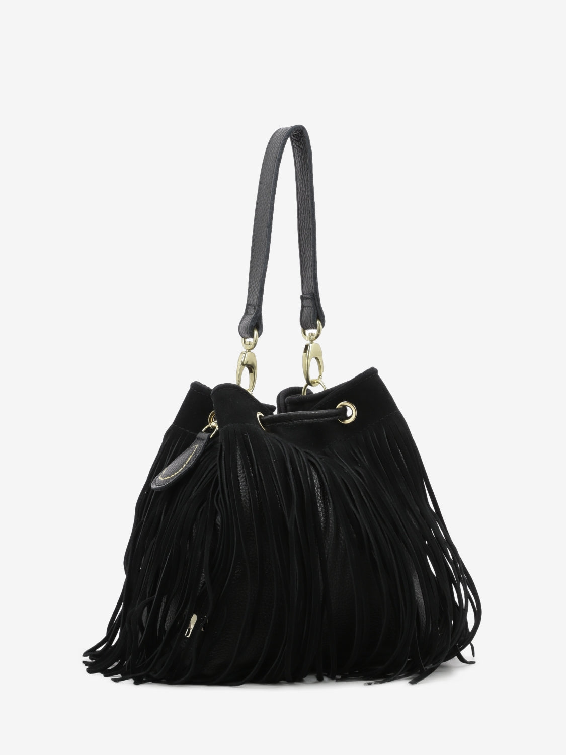 Borsa secchiello Asuka con frange nera