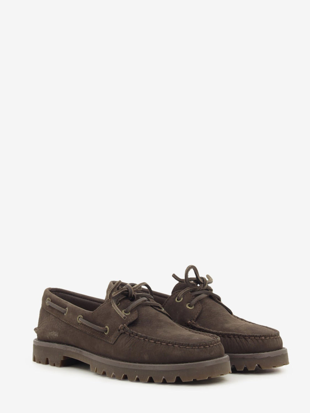 BROWN SUEDE ROCK BOTTOM BOAT SHOE SPSAO2EYELOWLUG-JLN