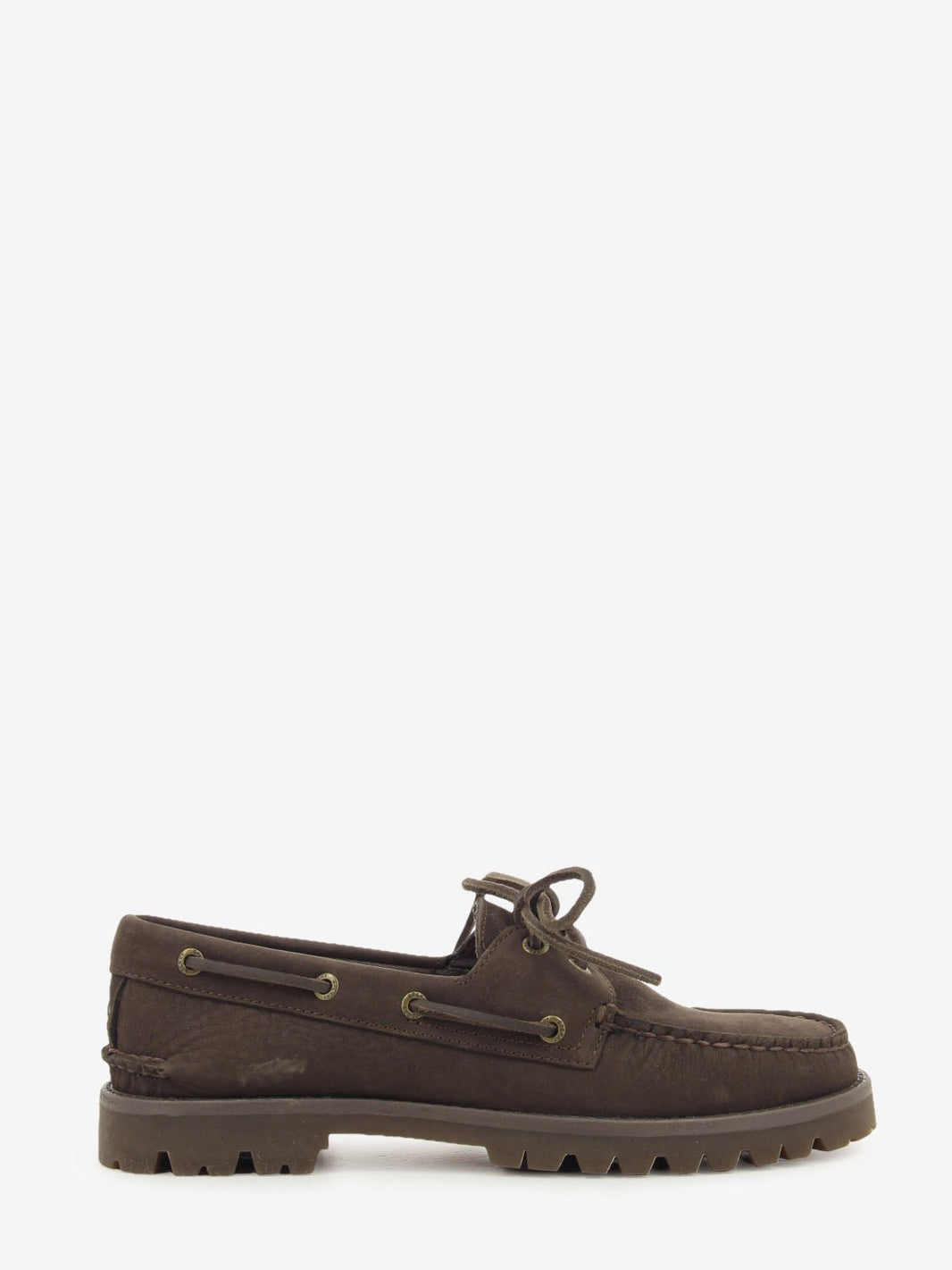Scarpa da barca in suede dark brown