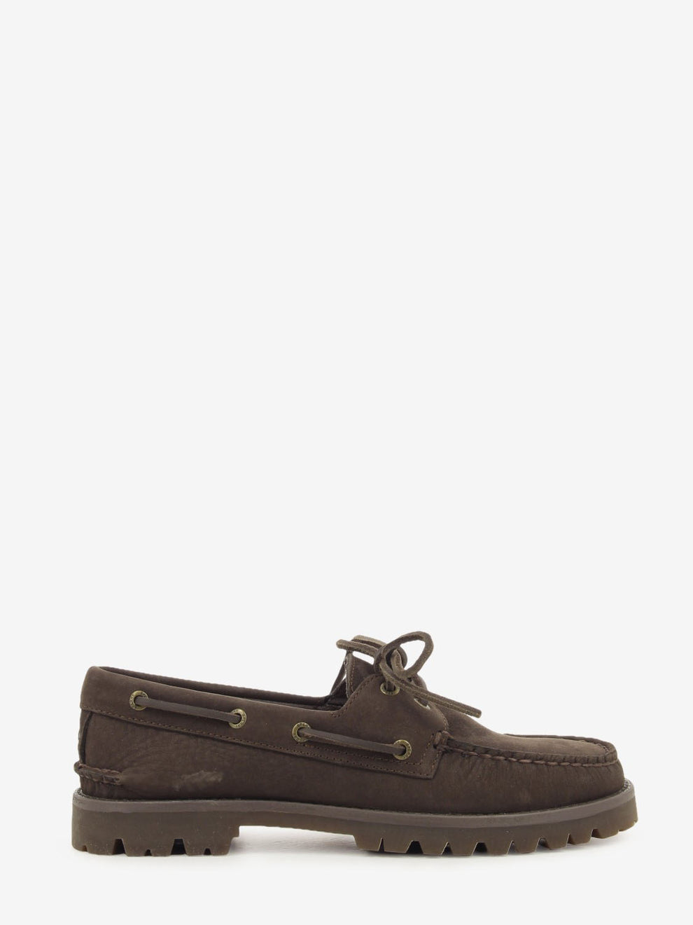 BROWN SUEDE ROCK BOTTOM BOAT SHOE SPSAO2EYELOWLUG-JLN