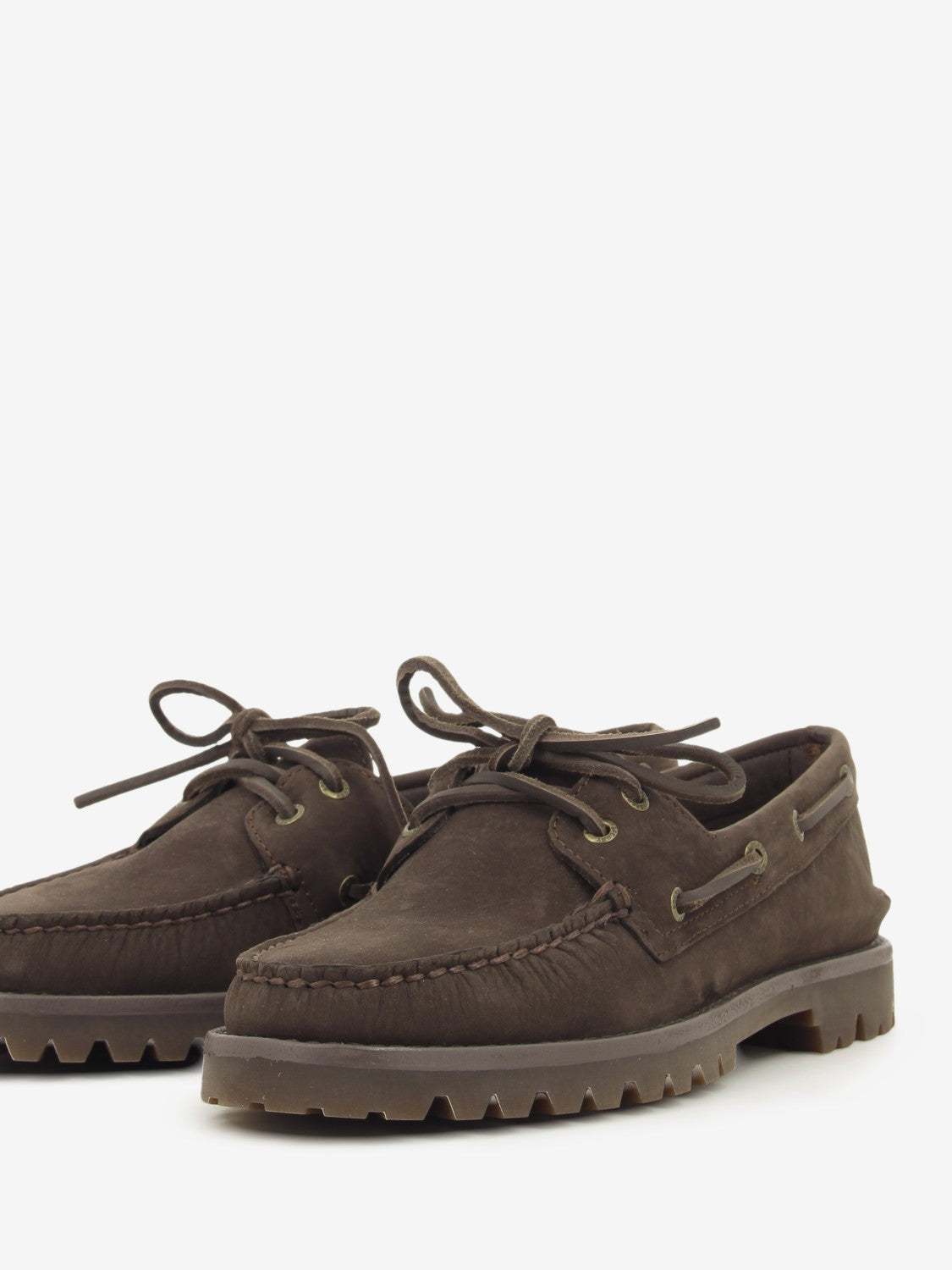 BROWN SUEDE ROCK BOTTOM BOAT SHOE SPSAO2EYELOWLUG-JLN