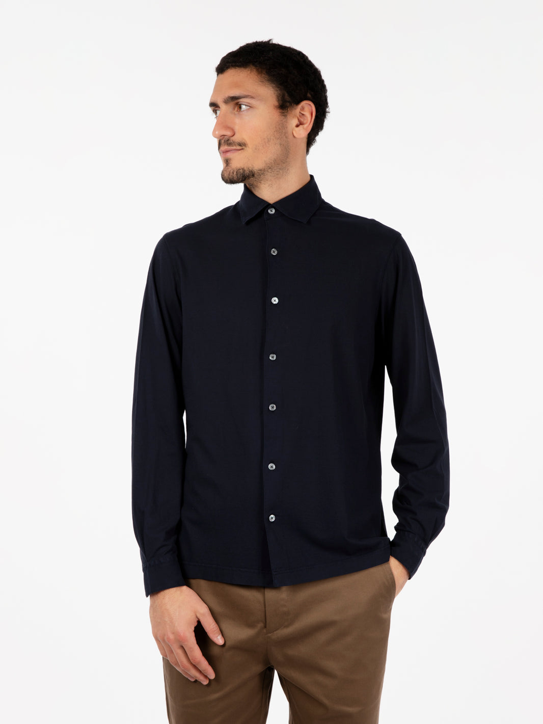 Camicia manica lunga blu navy