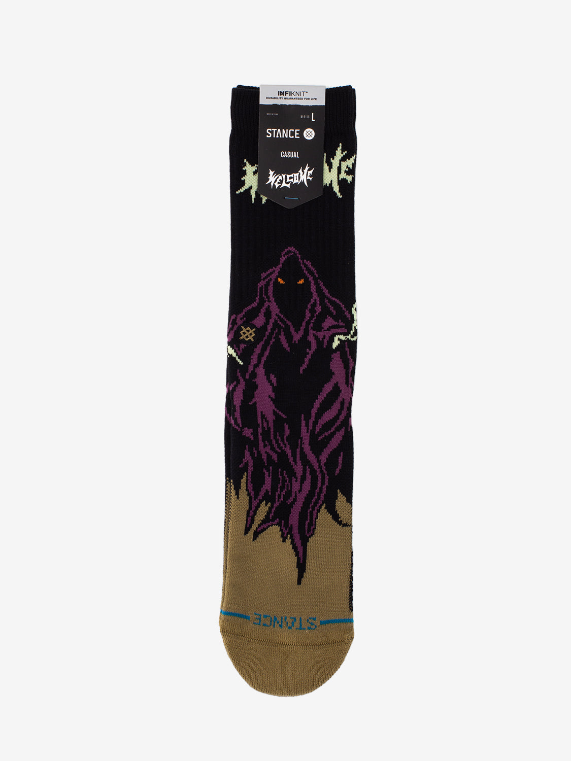 Calzini casual Welcome Skelly Crew black