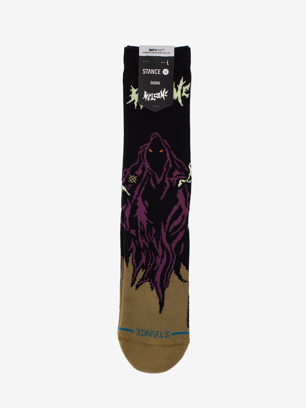 Calzini casual Welcome Skelly Crew black