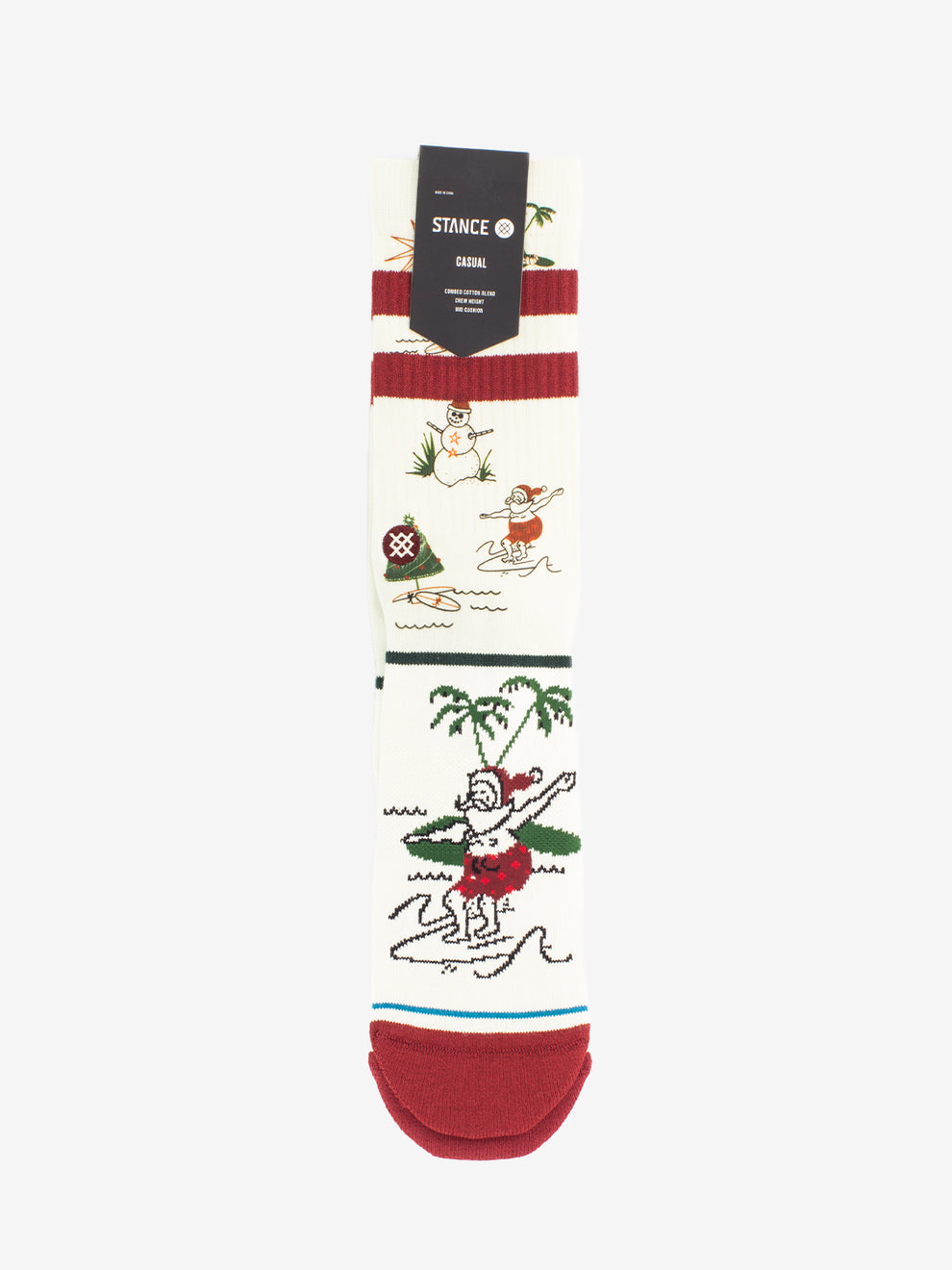 Santas day socks off white