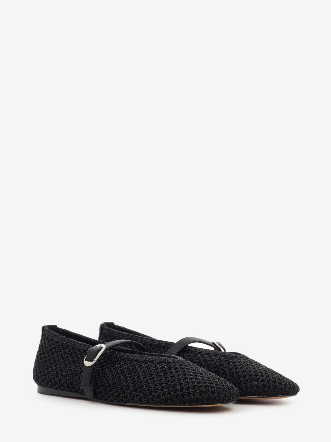 Gayla black fishnet ballerina flats