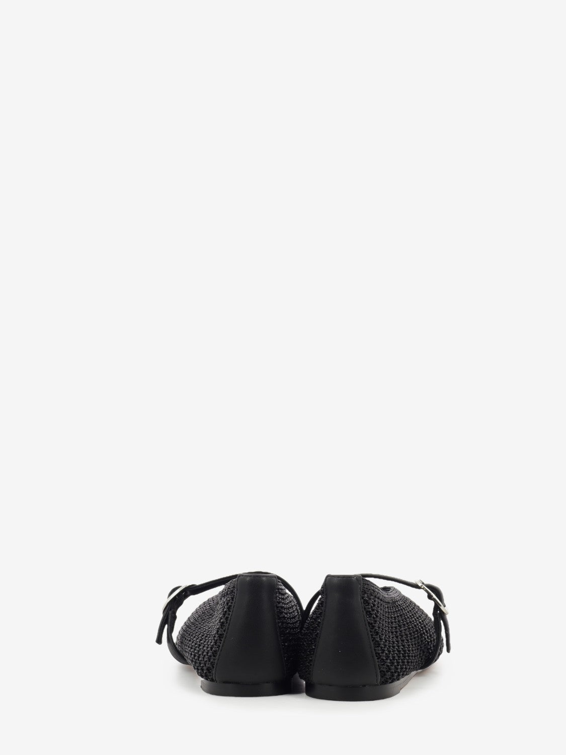 Gayla black fishnet ballerina flats