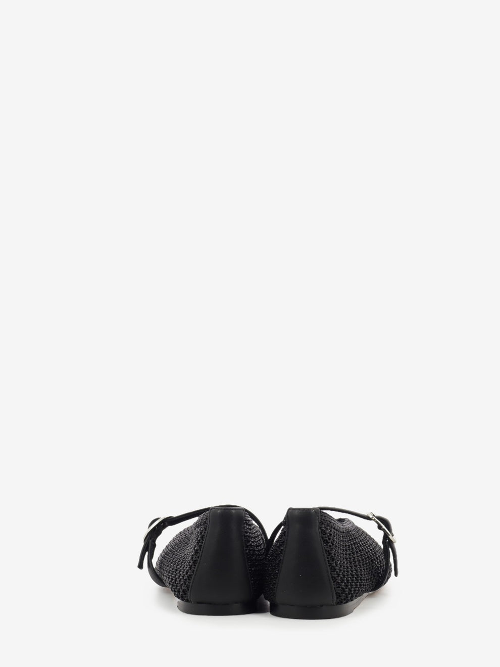 Gayla black fishnet ballerina flats