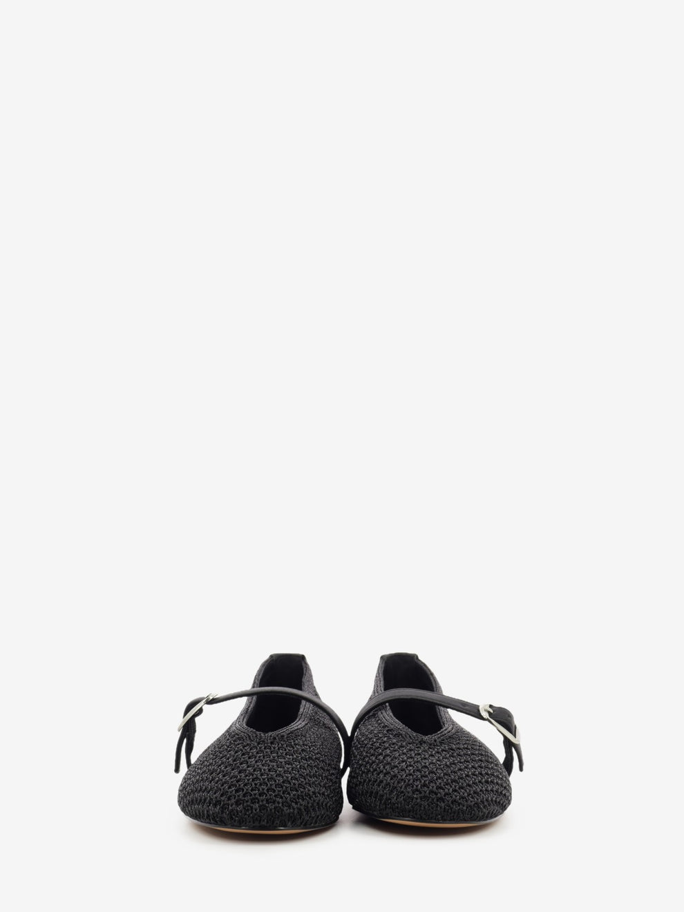 Gayla black fishnet ballerina flats