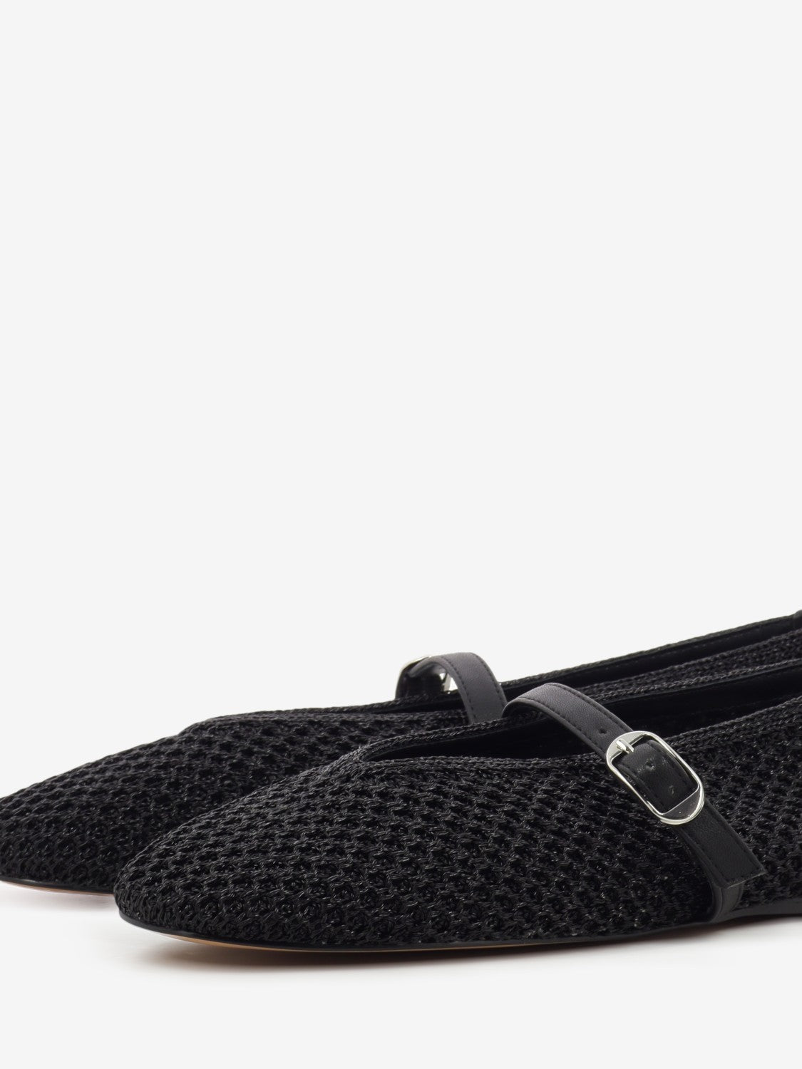 Gayla black fishnet ballerina flats