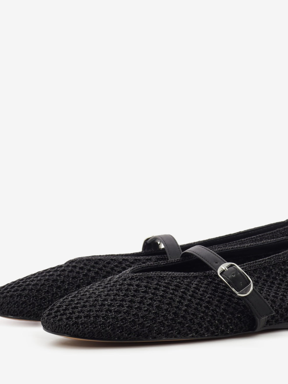 Gayla black fishnet ballerina flats